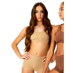 Capezio Naadloze Racerback Sport Bra beige dames