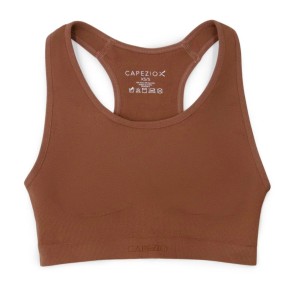 Capezio Naadloze Racerback Sport Bra Meisjes mokka met dunne schouderbandjes