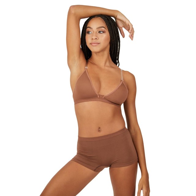 Capezio Deep Neck Clear Back meisjes Bra