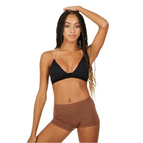 Capezio Deep Neck Clear Back meisjes Bra zwart