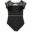 Capezio Skylight Breeze Cap Sleeve Leo zwart met doorzichtige kapmouw