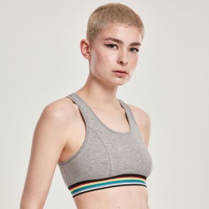 Urban Classics Ladies Multicolor Taped Sport Bra grijs