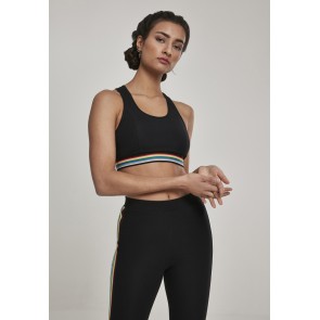 Urban Classics Ladies Multicolor Taped Sport Bra zwart