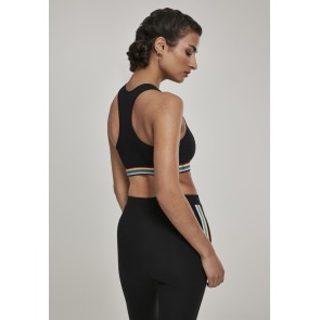 Urban Classics Ladies Multicolor Taped Bra zwart achter