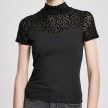 Urban Classics TB3752 Dames T-shirt met Panterprint Zwart