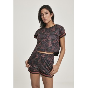 Urban Classics TB2860 Dames Top met Rozen Print