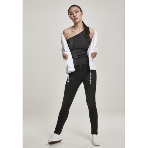 Urban Classics Ladies Asymetric Lurex Top 2 Pack Zilver / Zwart