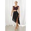 Bloch R3541 dames dansrok semi transparant zwart