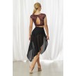 Bloch R3541 dames dansrok semi transparant zwart achterkant
