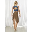 Bloch R3531 dames dansrok met dubbele overslag bruin achterkant
