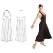 Bloch M1016 dames dansjurk met halter neklijn zwart patroon 