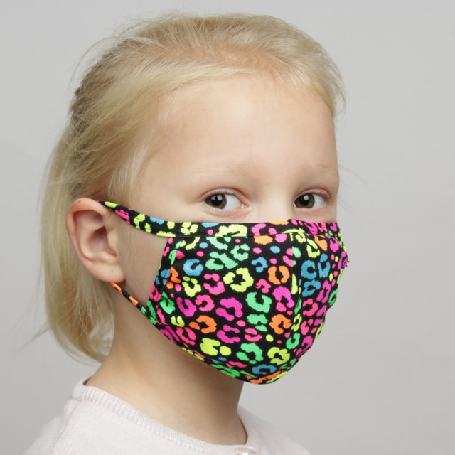 Papillon PK7076 Neon panterprint mondkapje voor kinderen herbruikbaar