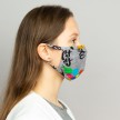 Papillon grijs mondkapje met graffiti print PA7076
