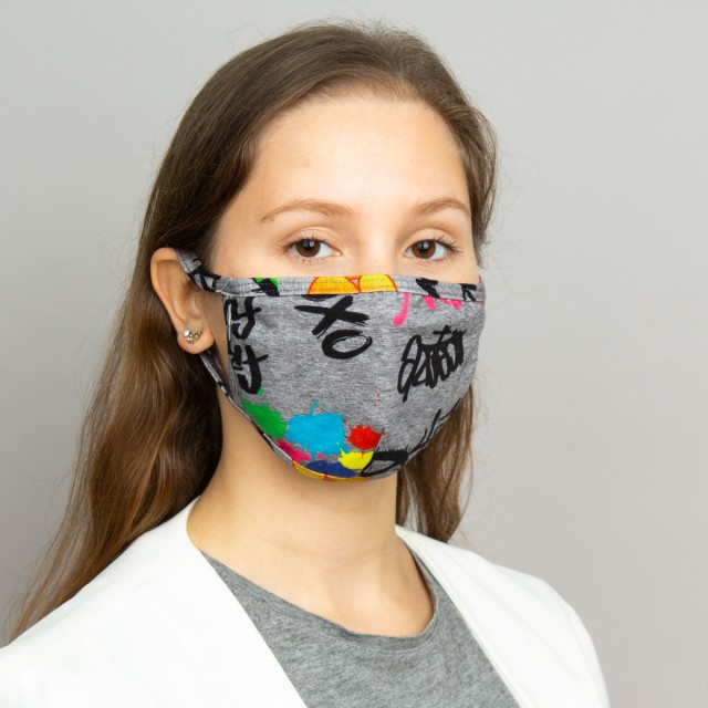 Papillon Mondkapje met Graffiti print PA7076 Volwassenen