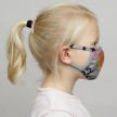 Papillon grijs mondkapje met graffiti print voor kinderen