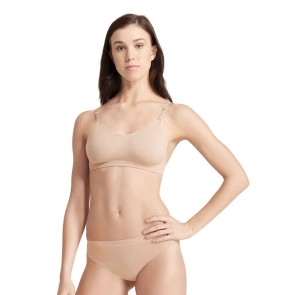 Capezio Beha Top met Doorzichtige Rugband beige sporttop