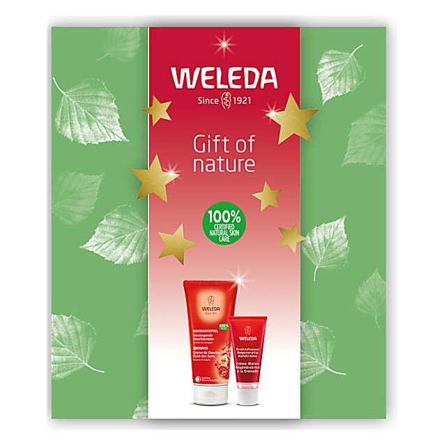 Weleda Granaatappel douchecreme en Granaatappel handcreme cadeau pakket 480