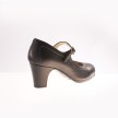 Dames Flamenco dansschoenen met gespsluiting Begona Cervera M01 Salon Correa zwart leer