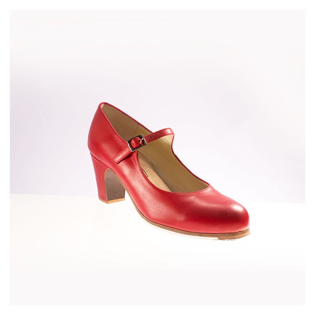 Begona Cervera Dames Flamenco dansschoenen M03 Correa rood leer