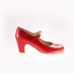 Dames Flamenco dansschoenen Begona Cervera M03 Correa rood leer 5 cm hak