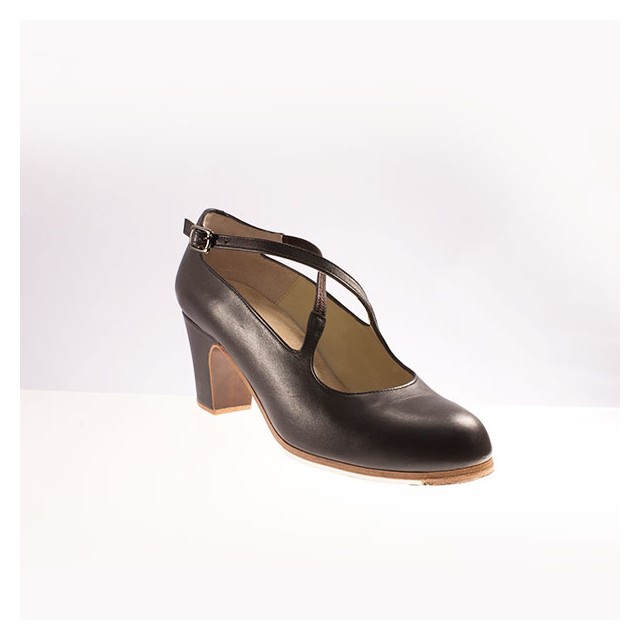 Begona Cervera Dames Flamenco dansschoenen M04 Cruzado I zwart leer