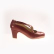 Begona Cervera M05 Dames Flamenco dansschoenen Cruzado II bruin leer met kruis bandjes