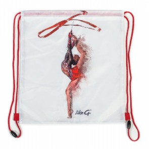 LikeG Witte Polyester Rugtas met Print van Ritmische Gymnaste