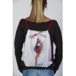 LikeG Witte Polyester Rugtas met Print van Ritmische Gymnaste 