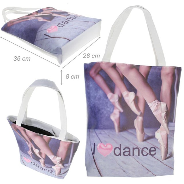 Alista Draagtas van Imitatieleer met Ballerinas op Spitzen Print