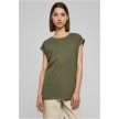 Urban Classics Ladies Extended Shoulder Tee TB771 olijfgroen