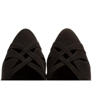 Supadance 1531 dames dansschoenen leer zwart neus