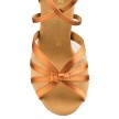 Rummos R368 Dark Tan Satijn latin dansschoenen met open neus en gas