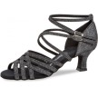 Diamant 108-036-519 latin schoenen voor dames zilvere glitter bandjes zijkant 