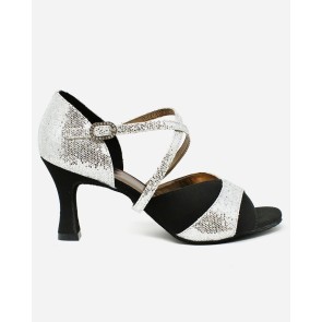 SoDanca Latin en Ballroom schoenen BL196 met een drukknoopsluiting en een open neus