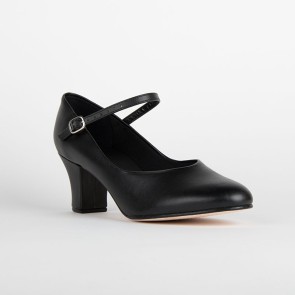 Zwarte character dansschoenen So Danca CH52 met Lederen zool