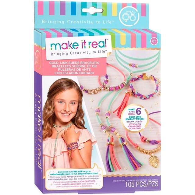 Make it Real Suede Armbandjes met bedeltjes maker Set