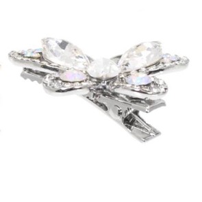 Alista Vlinder Haarclip met Strass Steentjes zilver 35 mm