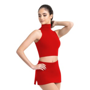 Capezio Team Basics Mock Neck Top Dames rood