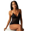 Capezio Plunge Neck Mesh Midriff Leotard Mokka