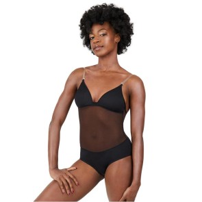 Capezio Body met Diepe Hals en Gaas Middenrif Meisjes