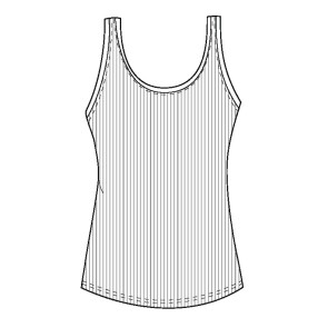 Temps Danse Rime Dames  Ribbed Viscose Tank Top patroon
