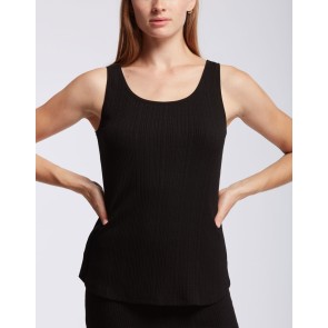 Temps Danse Rime Dames  Ribbed Viscose Tank Top zwarty voorkant
