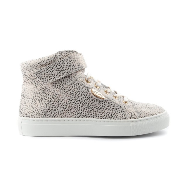 Portdance PDHH 003 unisex danssneakers voor hiphop luipaardprint zijkant