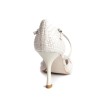 Portdance PD854 beige bruidschoenen met zachte zool van leer en kruis bandjes onderkant 