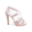 Portdance PD851 Roze Nubuck Bruidsschoenen met Plateauzool en Striksluiting en Lederen zool 9 cm stiletto hak