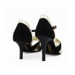 Portdance PD601 Dansschoenen Zwart en Goud Leer achterkant