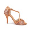 Portdance PD507 Latin Dansschoenen Glitter Brons Satijn
