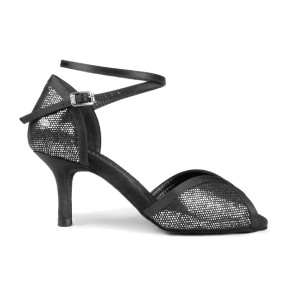 Portdance PD500 Premium Dames Dansschoenen Zilver Glam zijkant 