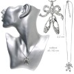 Alista Ballerina Schoen Hanger Strik ketting met Zilverkleurig Strass F320022