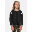 Urban Classics Meisjes Bomberjack zwart wit voorkant